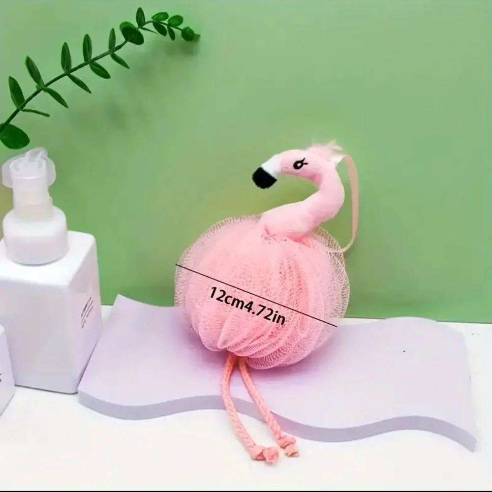 Pink Flamingo Bath Loofah Pink  One Piece